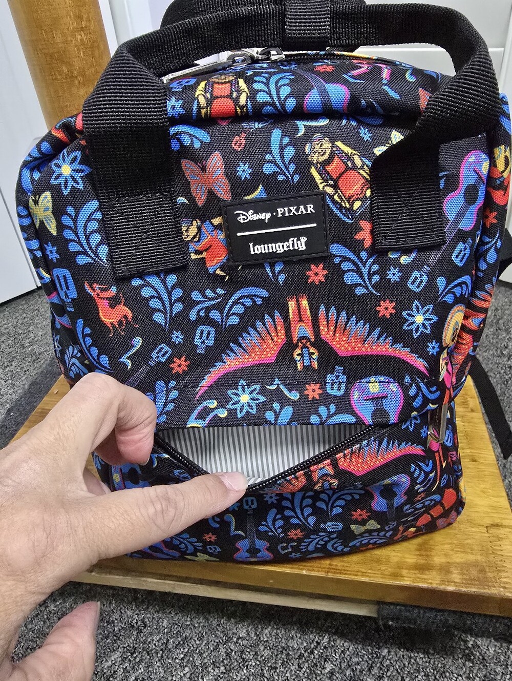 Loungefly Disney Pixar "Coco" Dia de Los Muertos Mini Backpack Nylon/Canvas Rare - Picture 4 of 12